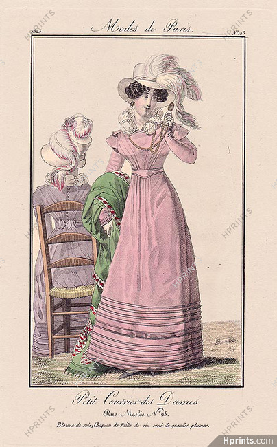 Petit Courrier des Dames 1823 Modes de Paris N°125