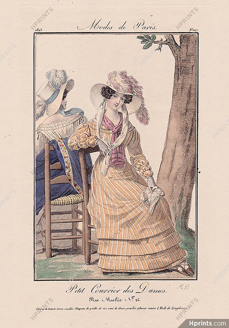 Petit Courrier des Dames 1823 Modes de Paris N°127