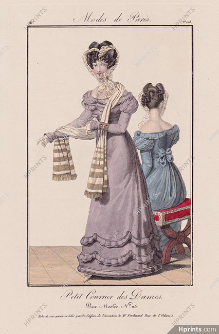 Petit Courrier des Dames 1823 Modes de Paris N°128