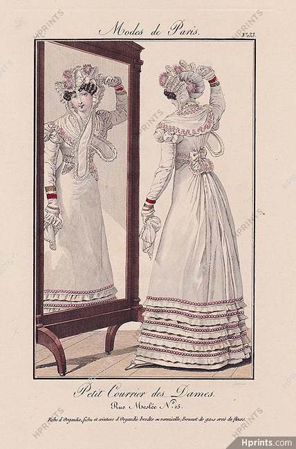 Petit Courrier des Dames 1823 Modes de Paris N°133