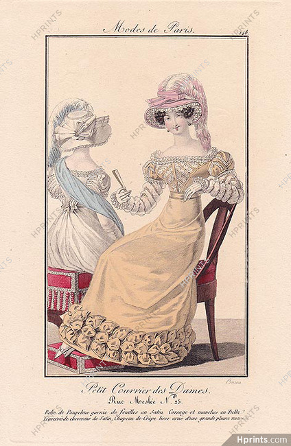 Petit Courrier des Dames 1823 Modes de Paris N°148