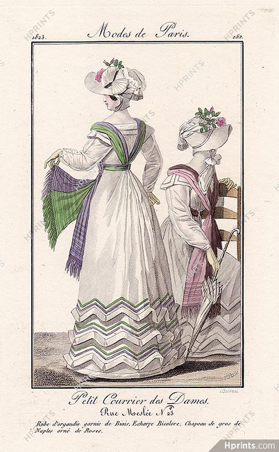 Petit Courrier des Dames 1823 Modes de Paris N°151