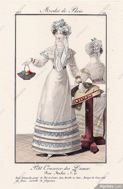 Petit Courrier des Dames 1823 Modes de Paris N°152