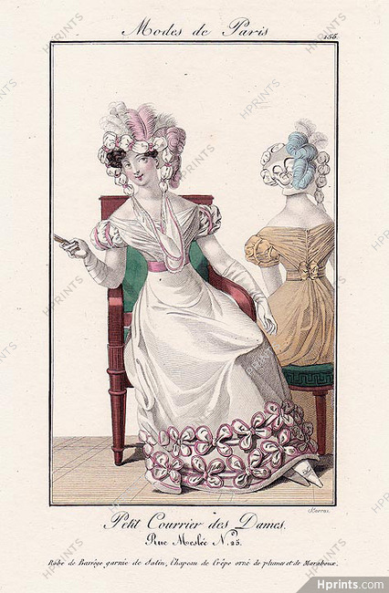 Petit Courrier des Dames 1823 Modes de Paris N°155