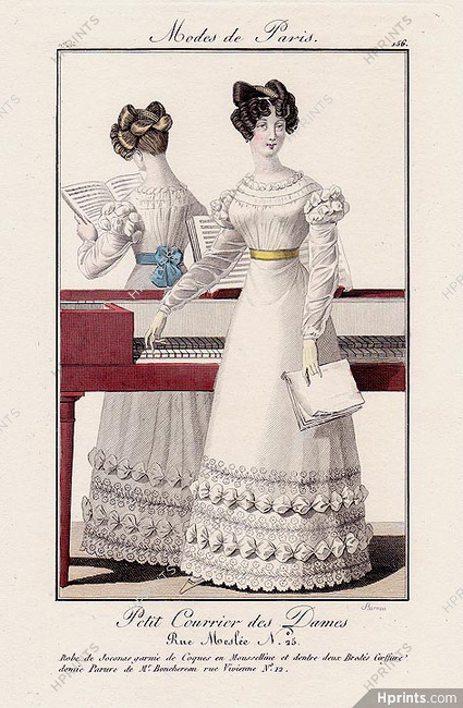 Petit Courrier des Dames 1823 Modes de Paris N°156