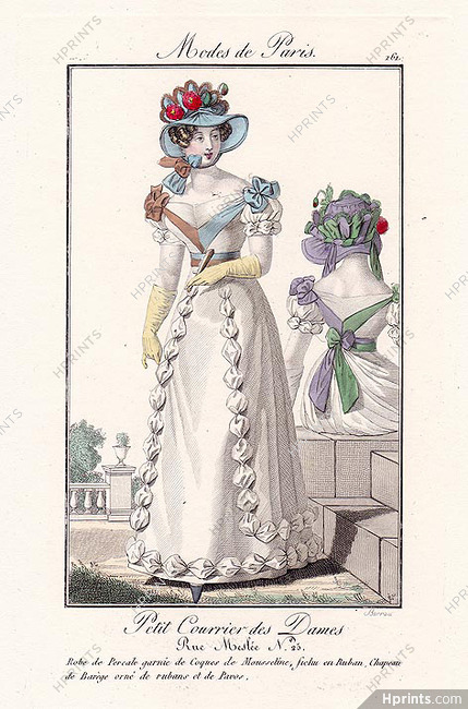 Petit Courrier des Dames 1823 Modes de Paris N°161
