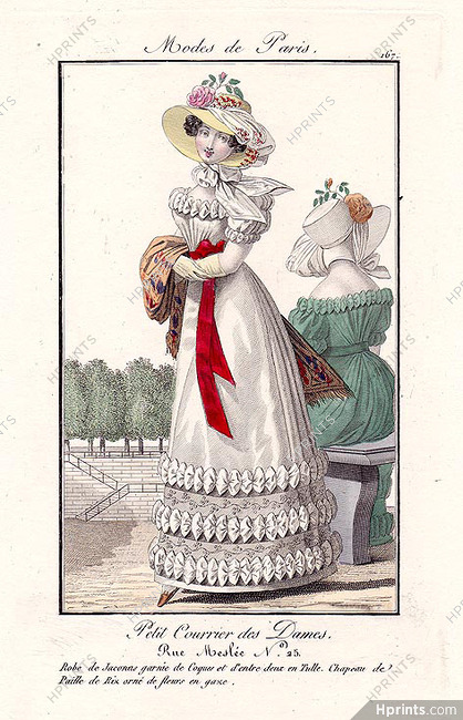 Petit Courrier des Dames 1823 Modes de Paris N°167