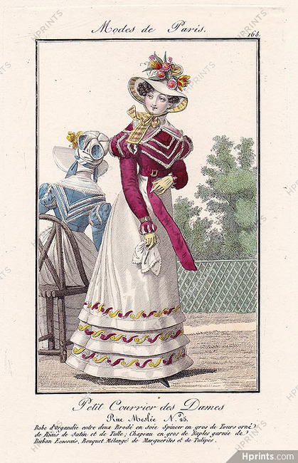 Petit Courrier des Dames 1823 Modes de Paris N°168