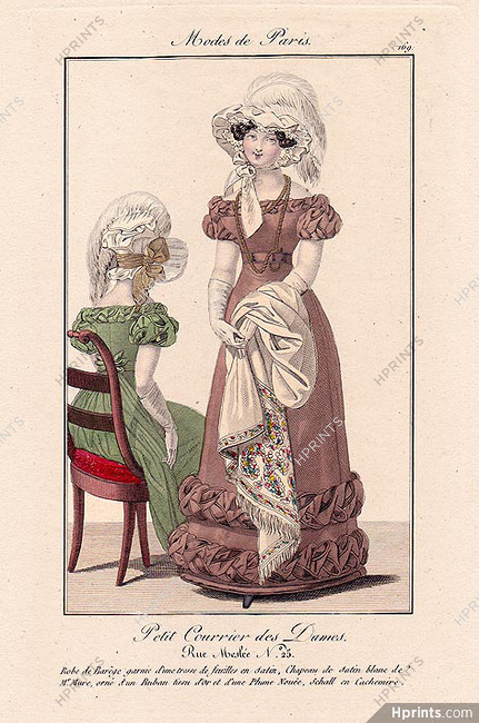 Petit Courrier des Dames 1823 Modes de Paris N°169