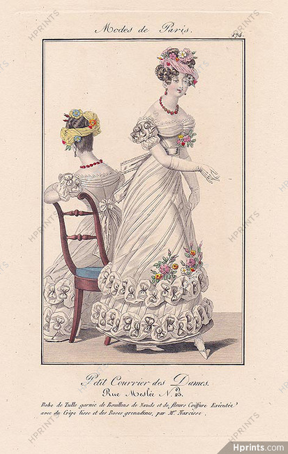 Petit Courrier des Dames 1823 Modes de Paris N°174