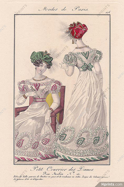 Petit Courrier des Dames 1823 Modes de Paris N°176