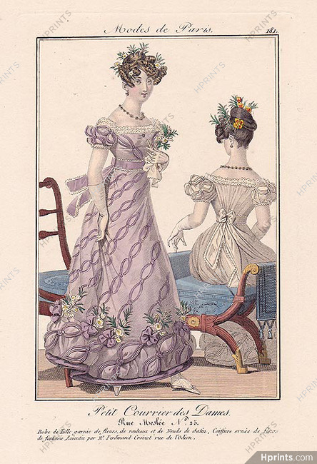 Petit Courrier des Dames 1823 Modes de Paris N°181
