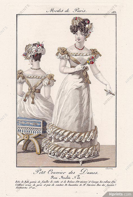 Petit Courrier des Dames 1823 Modes de Paris N°183