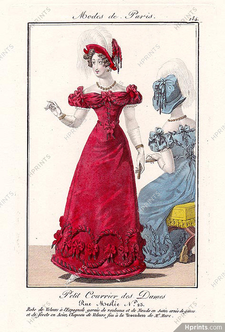 Petit Courrier des Dames 1823 Modes de Paris N°184