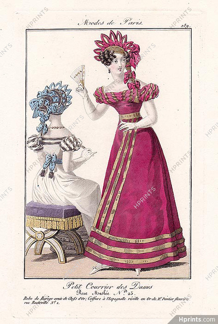 Petit Courrier des Dames 1823 Modes de Paris N°189