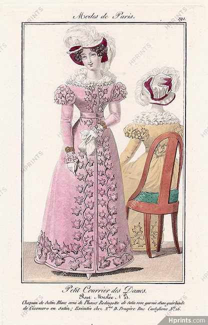 Petit Courrier des Dames 1823 Modes de Paris N°191