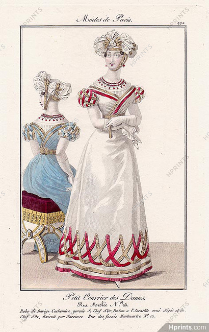 Petit Courrier des Dames 1823 Modes de Paris N°192