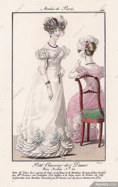 Petit Courrier des Dames 1823 Modes de Paris N°196