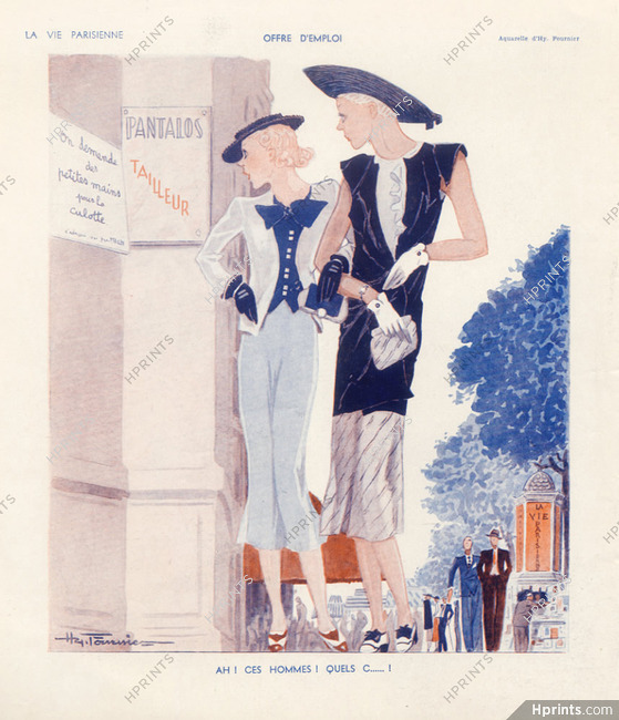 Henry Fournier 1934 Job Offer...Tailor looks for small hands for the panties!