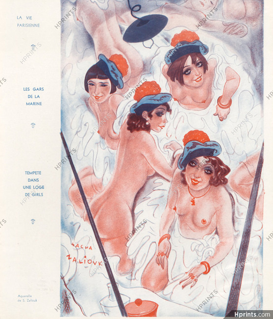 Sacha Zaliouk 1934 Storm in Chorus Girls' changing room, Topless
