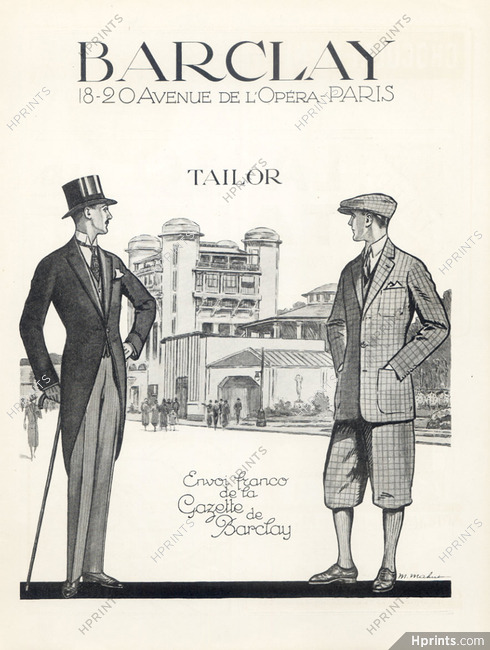 Barclay (Men's Clothing) 1925 M. Mahut, Shop, Store
