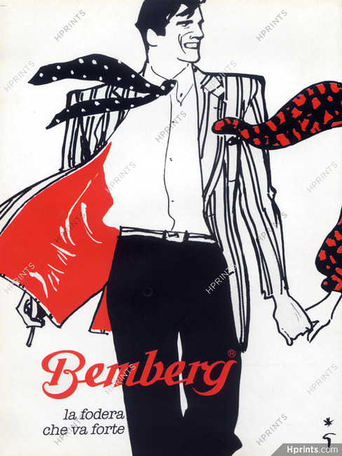 Bemberg (Fabric) 1981 René Gruau, Men's Clothing