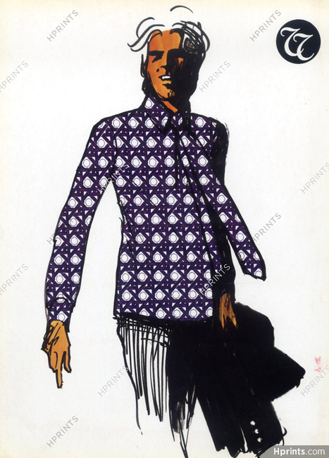 Club Label (Fabrics) 1963 René Gruau, Men's Clothing