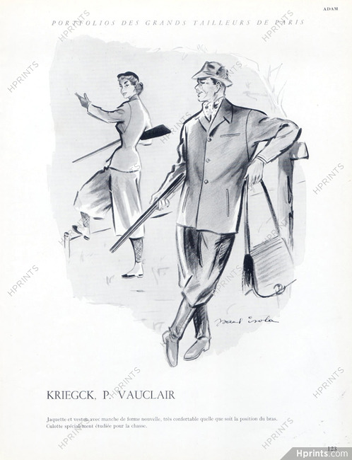 Kriegck & Paul Vauclair 1954 Hunting, Men's Clothing, Paul Isola