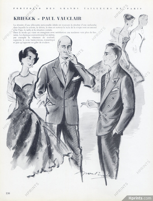 Kriegck (Tailor) & Paul Vauclair 1955 Men's Clothing, Paul Isola