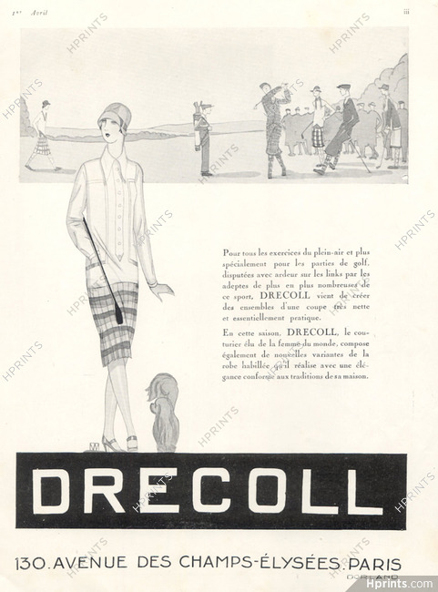 Drecoll 1926 Golfer, Fashion Illustration