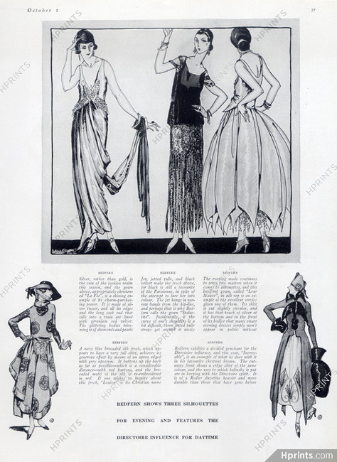 Redfern (Couture) 1921 Directoire Style, Porter Woodruff