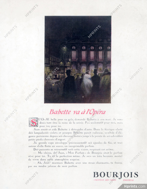 Bourjois (Perfumes) 1925 Babette va à l'Opéra, Sidney Martin, Opéra Garnier
