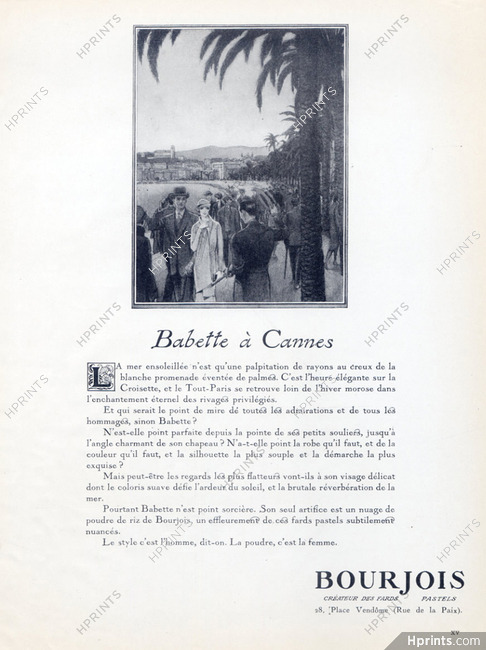 Bourjois (Perfumes) 1926 Babette à Cannes