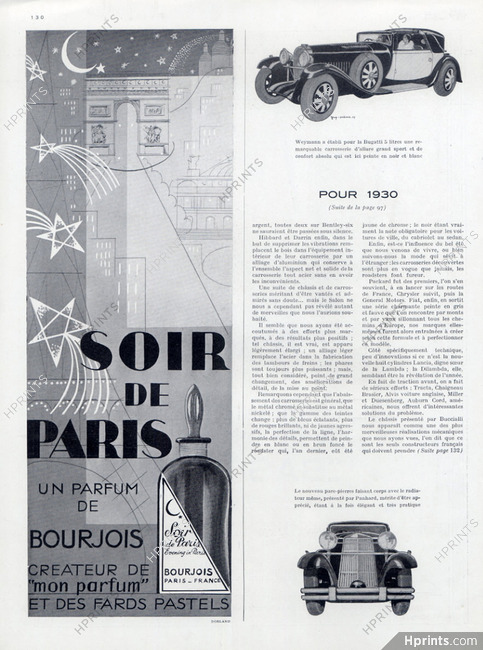 Bourjois (Perfumes) 1929 Soir de Paris, Arc de Triomphe, Opéra Garnier