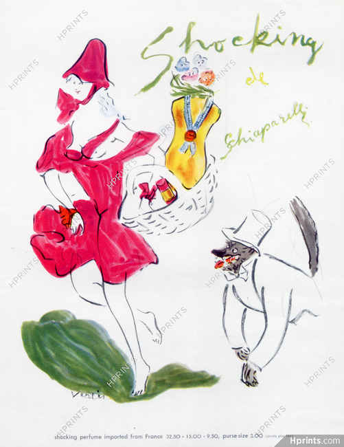 Schiaparelli (Perfumes) 1943 Shocking, "Le petit chaperon rouge" The little Red Riding Hood