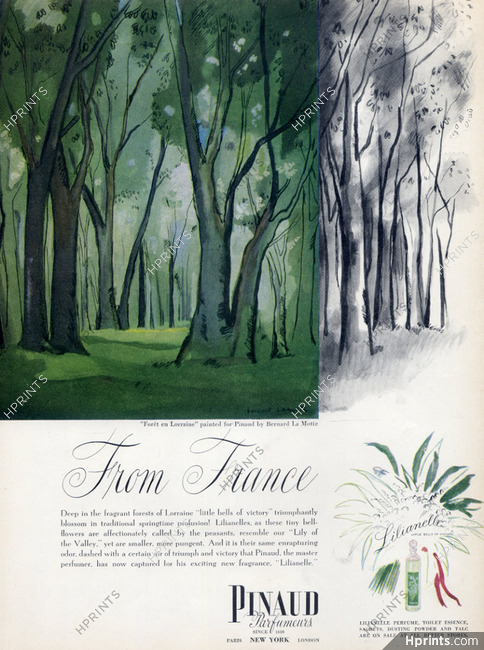 Pinaud (Perfumes lilianelle) 1944 "Forêt en Lorraine" Bernard Lamotte