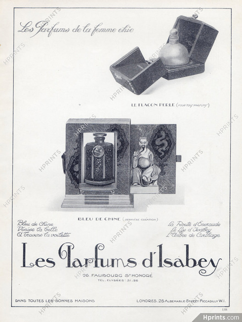 Isabey (Perfumes) 1926 Bleu de Chine (Chinese Style) Le Flacon Perle