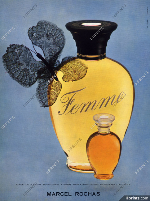 Marcel Rochas (Perfumes) 1957 Femme, Photo Schall