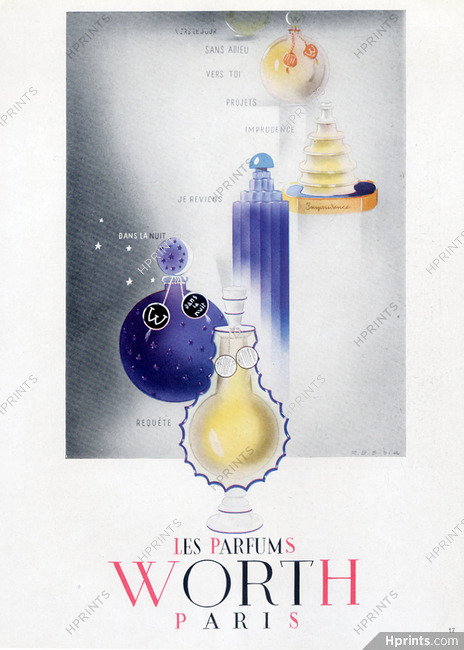 Worth (Perfumes) 1947 R. B. Sibia, Dans La Nuit, Je Reviens, Vers Le Jour, Requête, Imprudence