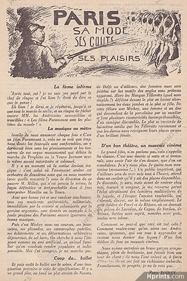 Paris - Sa Mode, Ses Goûts, Ses Plaisirs, 1932 - Texte par Paul Poiret