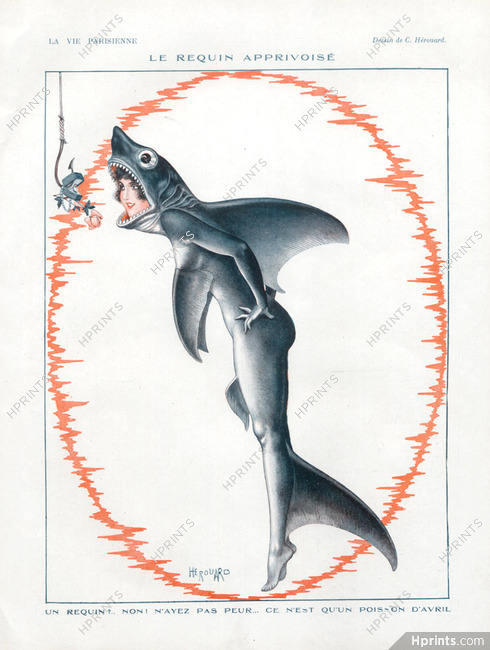 Chéri Hérouard 1924 The Shark, Costume, Disguise, April Fool