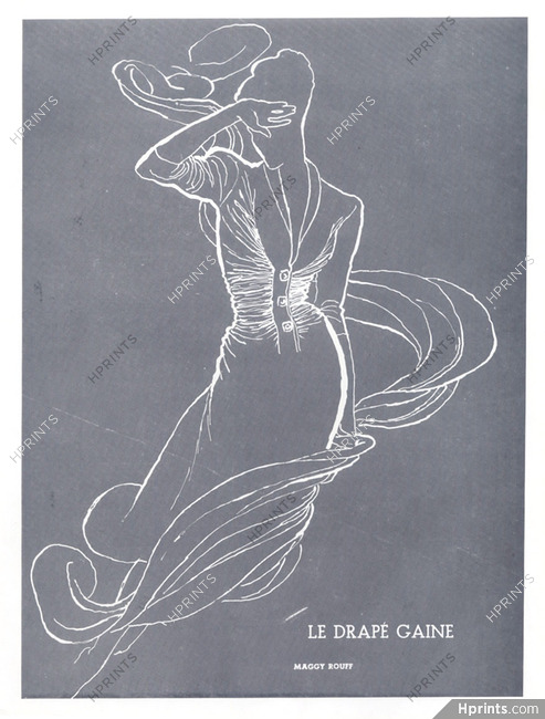 Maggy Rouff (Couture) 1945 René Gruau