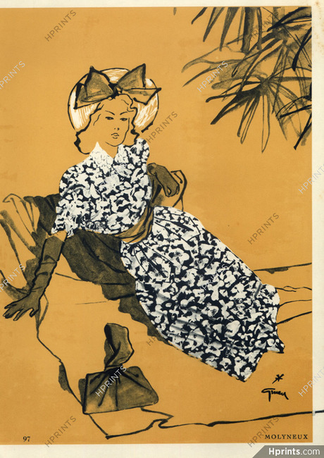 Molyneux 1945 Summer Dress, René Gruau
