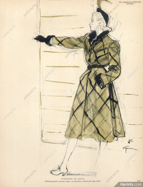 Madeleine de Rauch 1945 René Gruau, Coat