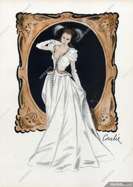 Coralie 1945 Evening Gown, René Gruau