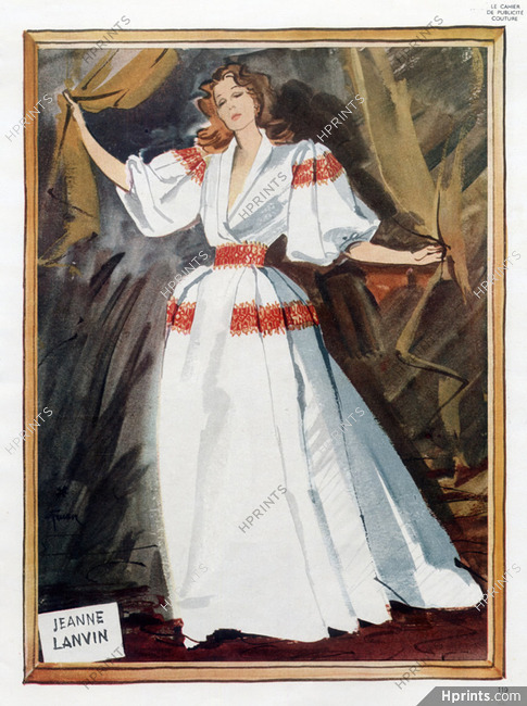 Jeanne Lanvin 1945 Evening Gown, René Gruau
