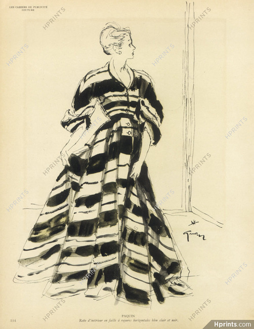 Paquin (Couture) 1945 Housecoat, René Gruau