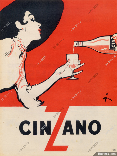 Cinzano (Drink) 1954 René Gruau