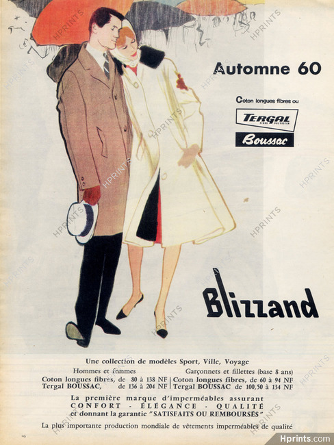 Blizzand (Clothing) 1960 Raincoat, René Gruau