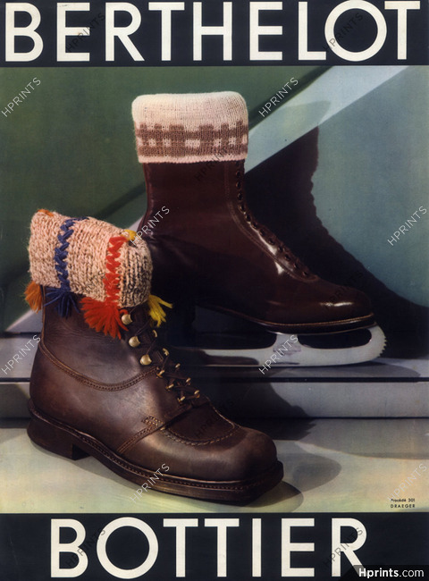 Berthelot (Bottier) 1930 Ice Skate, Court Shoes